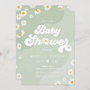 Daisy Baby shower Boho Hippy Vibes Baby shower Kaart