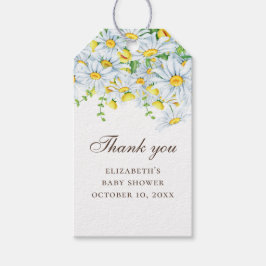 Daisy baby shower dank je. Aquarel Bloemen Cadeaulabel