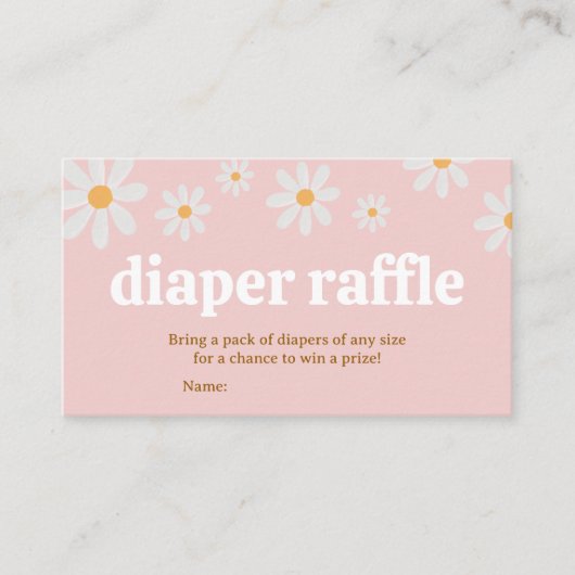 Daisy Baby shower Diaper Raffle Visitekaartje (Voorkant)
