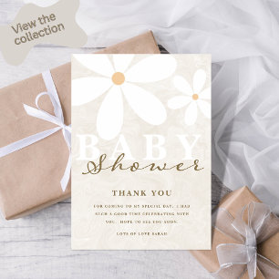 Daisy Baby shower Genderneutrale Dank je wel kaart