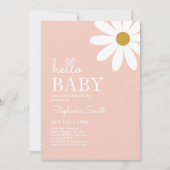 Daisy Baby shower Girl Invitation Kaart (Voorkant)