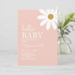 Daisy Baby shower Girl Invitation Kaart