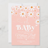 Daisy Baby shower Invitation Boho Retro Daisy Hipp Kaart (Voorkant)