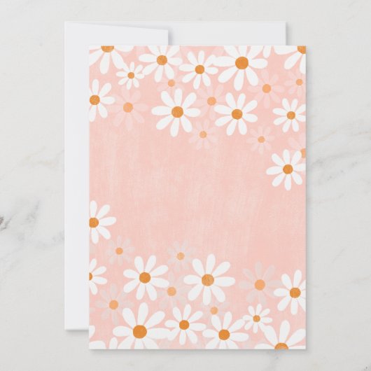 Daisy Baby shower Invitation Boho Retro Daisy Hipp Kaart (Achterkant)