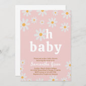Daisy Baby shower Invitation Kaart (Voorkant / Achterkant)