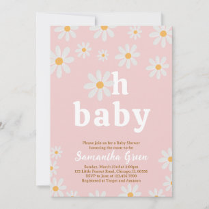 Daisy Baby shower Invitation Kaart
