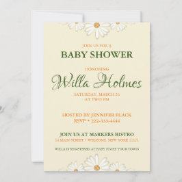 Daisy Baby shower Invitation Kaart