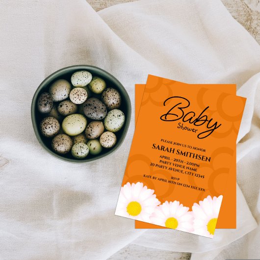 Daisy Baby shower Invitation Kaart