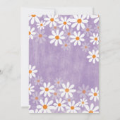 Daisy Baby shower Invitation Purpl Boho Retro Dais Kaart (Achterkant)