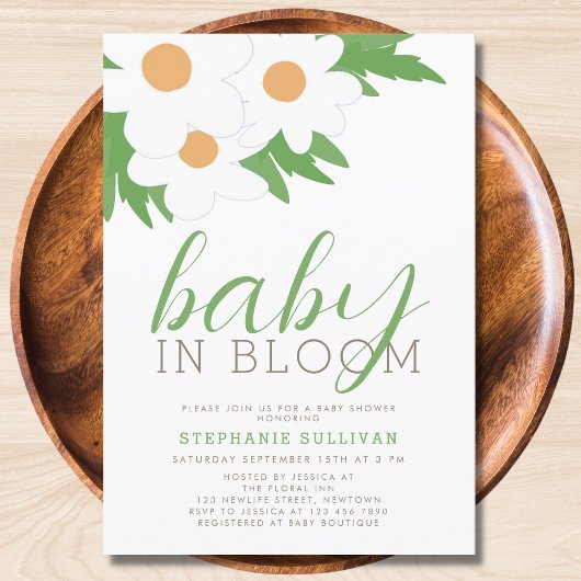 Daisy Baby shower Kaart