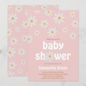 Daisy Baby shower Kaart (Voorkant / Achterkant)