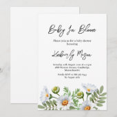 Daisy Baby Shower Kaart (Voorkant / Achterkant)