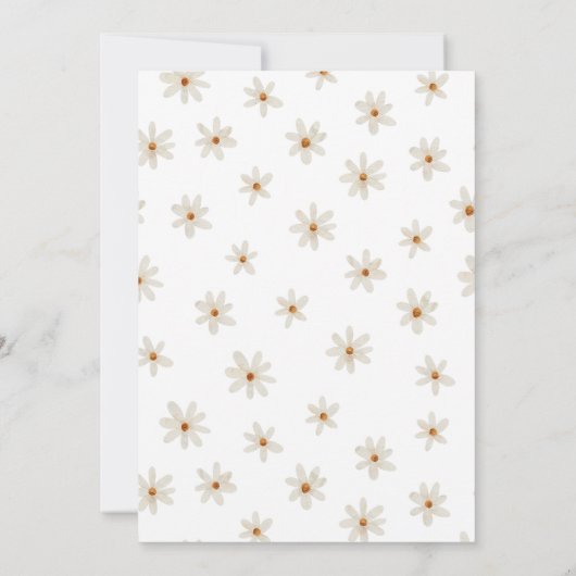 Daisy Baby shower Kaart (Achterkant)