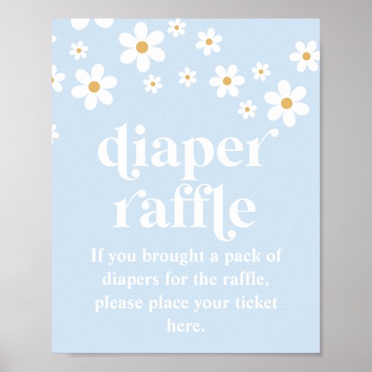 Daisy Baby shower Luier Raffle teken Poster (Voorkant)