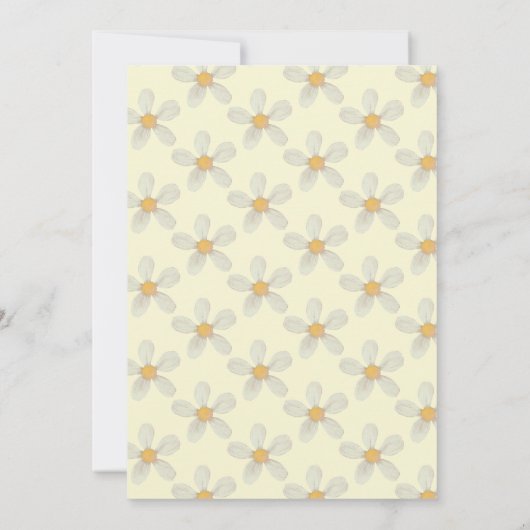 Daisy baby shower oh baby crème groene uitnodiging (Achterkant)