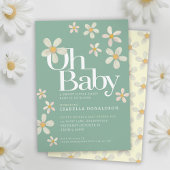 Daisy baby shower oh baby crème groene uitnodiging
