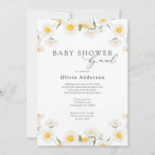 Daisy Baby shower per Mail Kaart (Voorkant)