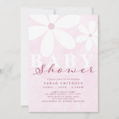 Daisy Baby shower Pinks Kaart (Voorkant)