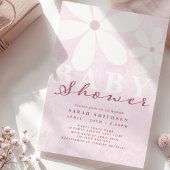 Daisy Baby shower Pinks Kaart