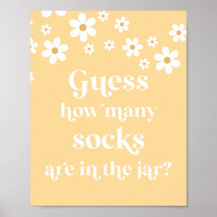 Daisy Baby Shower raad hoeveel sokken game Poster