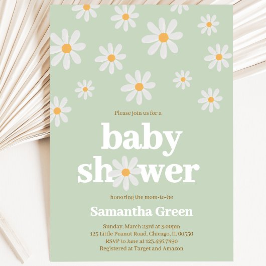 Daisy Baby Shower Uitnodiging