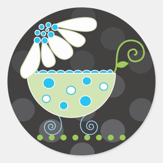 Daisy Baby Uitnodiging voor Favor Sticker (Voorkant)