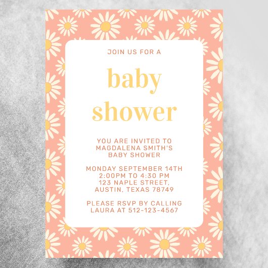 Daisy babyshower uitnodiging