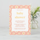 Daisy babyshower uitnodiging (Staand voorkant)