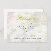 Daisy Background Flows Yellow and Grey Wedding Briefkaart (Voorkant / Achterkant)
