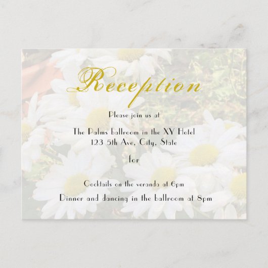 Daisy Background Flows Yellow and Grey Wedding Briefkaart (Voorkant)