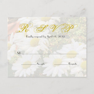 Daisy Background stromend Yellow Script Wedding Briefkaart