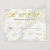 Daisy Background stromend Yellow Script Wedding Briefkaart (Voorkant)