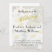 Daisy Background stromend Yellow Script Wedding Kaart (Voorkant / Achterkant)
