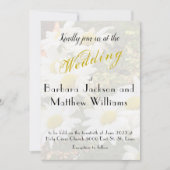 Daisy Background stromend Yellow Script Wedding Kaart (Voorkant)