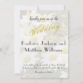 Daisy Background stromend Yellow Script Wedding Kaart