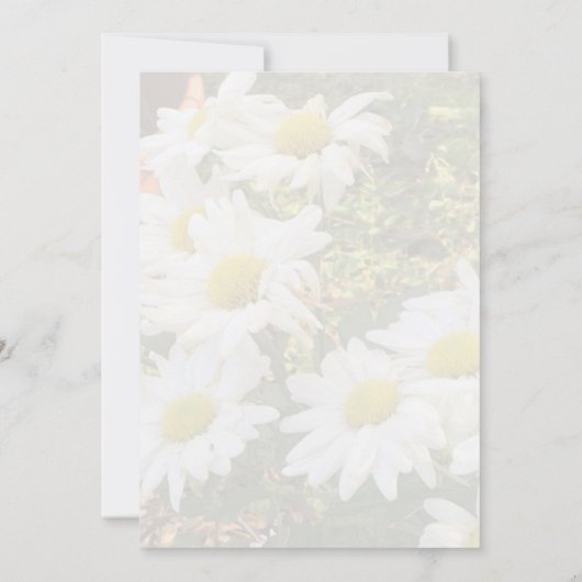 Daisy Background stromend Yellow Script Wedding Kaart (Achterkant)