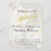 Daisy Background stromend Yellow Script Wedding Kaart (Voorkant / Achterkant)