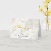 Daisy Background Yellow and Grey Script Bedankt Kaart (Gele Bloem)