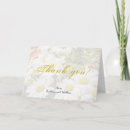 Daisy Background Yellow and Grey Script Bedankt Kaart