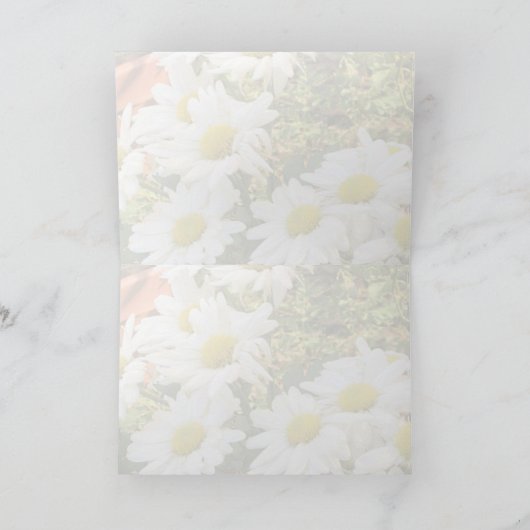 Daisy Background Yellow and Grey Script Wedding C Kaart (Binnen)