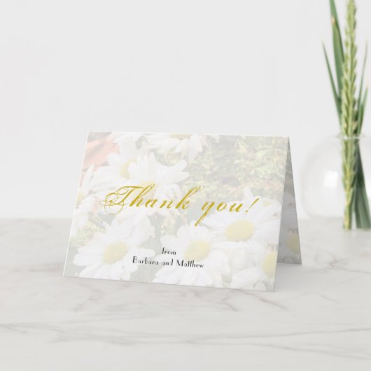 Daisy Background Yellow and Grey Script Wedding C Kaart (Voorkant)