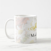 Daisy Background Yellow en Grey Bridesmaid Koffiemok (Links)