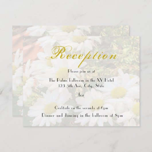 Daisy Background Yellow Grey Wedding Reception (Voorkant / Achterkant)