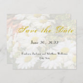 Daisy Background Yellow Script Save the Date (Voorkant / Achterkant)