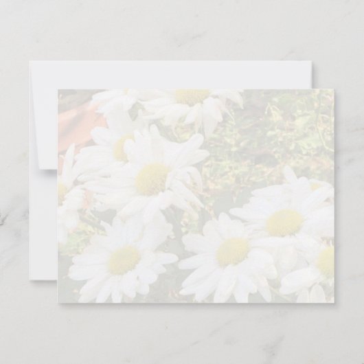 Daisy Background Yellow Script Wedding RSVP Kaart (Achterkant)