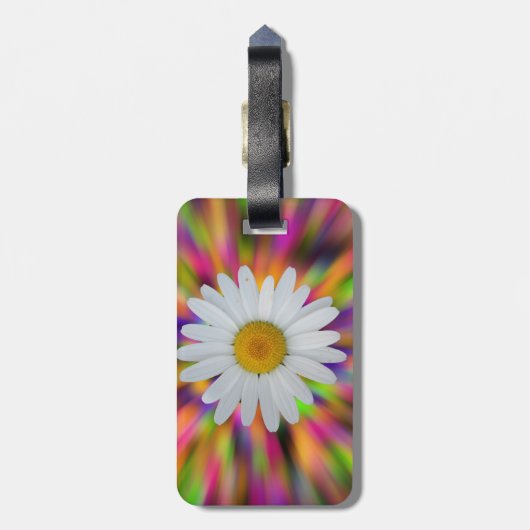 Daisy-Bagagelabel met lederen riem Bagagelabel (Achterkant verticaal)