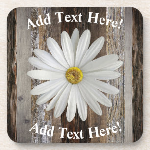 Daisy Barn Board Wood Rustisch Hout Bier Onderzetter