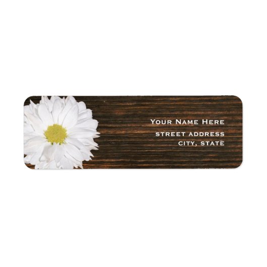 Daisy & Barnwood Adreslabel Etiket (Voorkant)