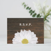 Daisy & Barnwood Rustic Wedding RSVP Kaartje (Staand voorkant)