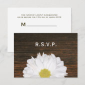 Daisy & Barnwood Rustic Wedding RSVP Kaartje (Voorkant / Achterkant)